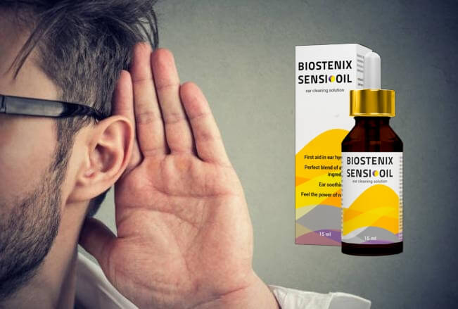 Biostenix Sensi Oil, мъжко ухо и ръка